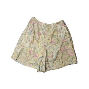 Retro Ala California Pastel Floral Size 2X Wide Leg Shorts Cottage 90s Prairie